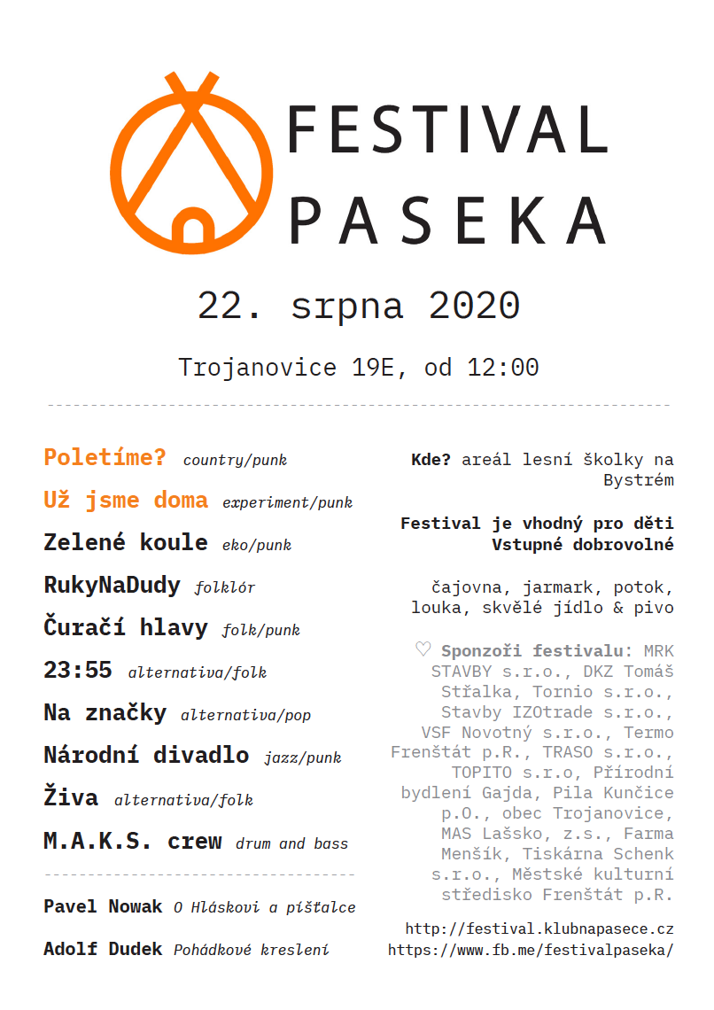 Plakát Festival Paseka 2020